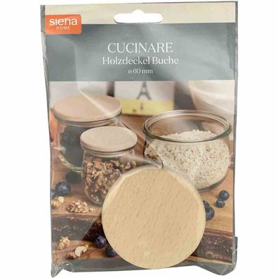 Holzdeckel "Cucinare" 60 mm Weck, Buche mit Silikonring