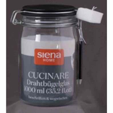 Drahtbügel-Glas "Cucinare" 1,0 l mit Stift & Schwamm