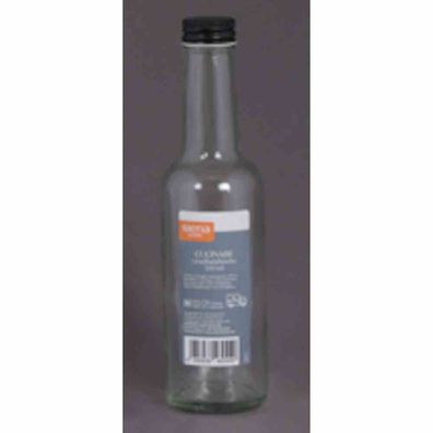 Gradhalsflasche "Cucinare" 250 ml rund, Verschraubung schwarz
