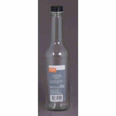 Gradhalsflasche "Cucinare" 350 ml rund, Verschraubung schwarz