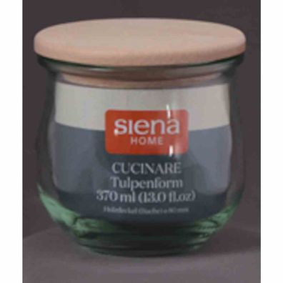 Tulpe-Glas "Cucinare" HD 220 ml Weck-Glas, Buchenholz