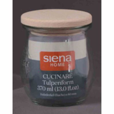 Sturz-Glas "Cucinare" RR370 Weck-Glas 370 ml, Buchenholz-Deckel