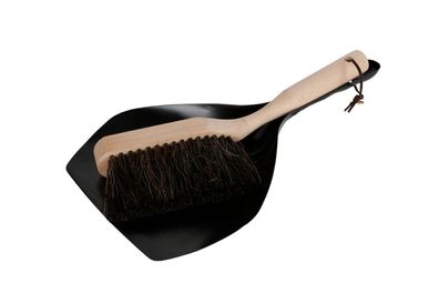 Metall-Kehrblech mit Handfeger Buchenholz Pferdehaar Handfeger Kehrschaufel