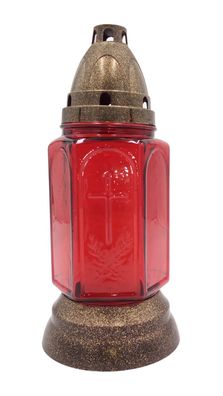 Glas-Grablicht 24cm Grabkerze Tagebrenner Gedenkkerze Grabschmuck Ruhestätte