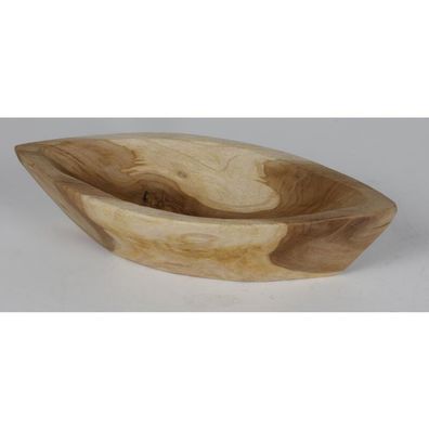 Holzschüssel Kano Teak Schale Schiffchen Dekoration Tisch Aufbewahrung Ordnung