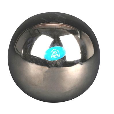 Dekokugel aus Keramik silber glänzend 15cm Kugel Tischdeko Silberkugel Dekofigur