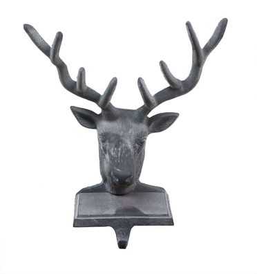 Gaderobenhaken Hirsch aus Gusseisen 22x21,5cm Standhaken Dekohirsch Dekofigur