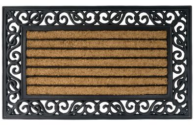 Relief Gummimatte mit Kokoseinlage 75x45cm Türvorleger Fußmatte Fußabtreter