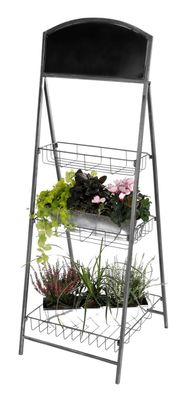 Metallständer für Blumen Küchenregal Vintage Grey Garten Metallregal