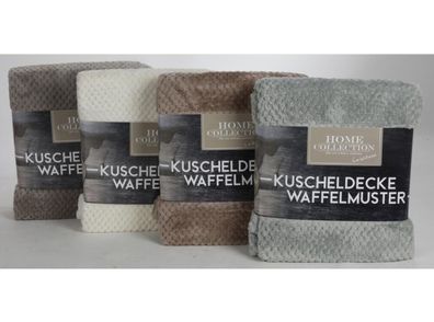 8x Kuscheldecke Waffelmuster Tages Couch Sofa Fleece Dekoration Bettüberwurf Mix