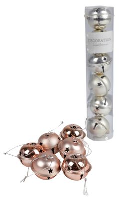 Weihnachts-Glöckchen Baumschmuck 6er Set Anhänger matt&glänzend ø 4cm Dekoration