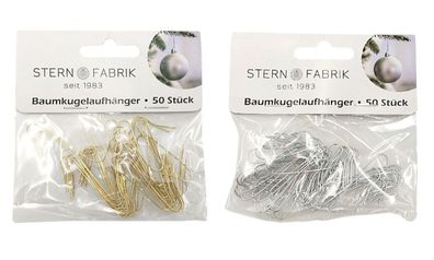 Weihnachtskugelaufhänger 50er-Set Kugelhaken Schnellaufhänger Baumkugelaufhänger