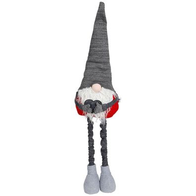 Deko-Wichtel mit Mütze und Teleskopbeinen 84cm Weihnachtswichtel Weihnachtsdeko