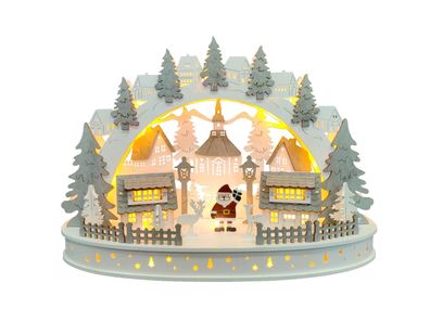 LED Winterlandschaft aus Holz Weihnachtslandschaft Weihnachtsdeko beleuchtet