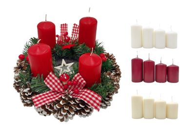 Adventskerzen Stumpenkerzen Weihnachtskerzen 4er-Set Stufenkerzen Stumpen Kerze