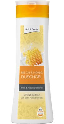 6x Soft&Gentle Duschgel 300ml Milch Honig Körperpflege Damen Frauen Shampoo