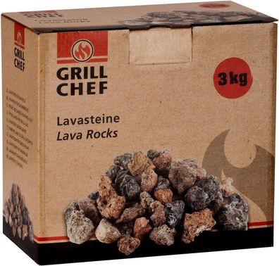 Grillchef Lavasteine 3kg Nachfüllpackung für Lavastein-Gasgrills Wärmeverteilung