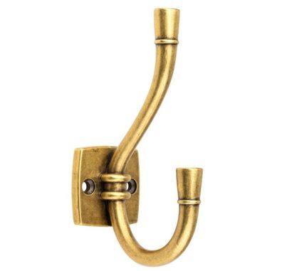 Garderobenhaken Argo Kleiderhaken Messing antik Wandhaken Altmessing