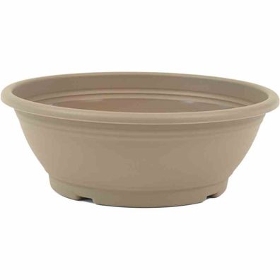 Schale Ø 30 x 10,5 cm, taupe Rundes Kunststoffgefäß mit Bodenlöchern