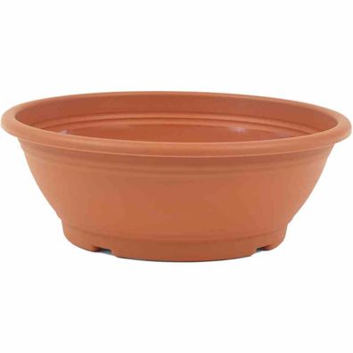 Schale Ø 40 x 14,5 cm, terracotta Rundes Kunststoffgefäß mit Bodenlöchern