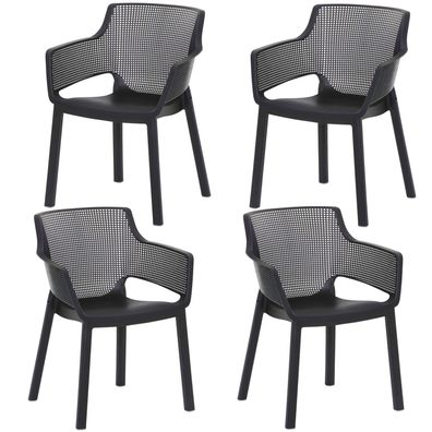 4x Gartenstuhl Bistrostuhl Easy Stapelstuhl 80cm Terrassenstuhl Balkonstühle