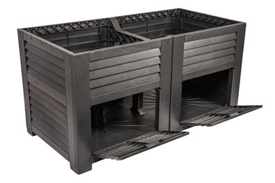 Hochbeet aus Kunststoff schwarz Pflanzkasten Kräuterbeet Gemüsebeet Blumenkasten