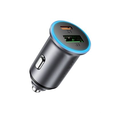 Acefast B15 65W USB-C USB-A Kfz-Ladegerät grau mit LED