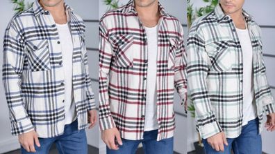 Megaman Jeans H-261 Flanellhemd Kariert Hemd Holzfällerhemd Herren Holzf