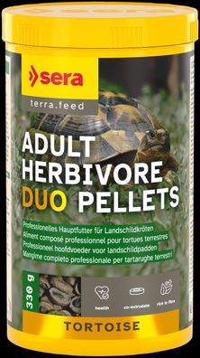 Sera Tortoise Adult Herbivore Duo Pellets - Landschildkröten Reptil 1000ml 330g
