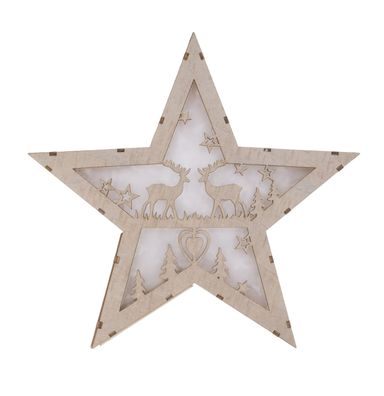 LED-Deko-Stern aus Holz Weihnachtsstern Adventsstern Weihnachtsschmuck Holzstern
