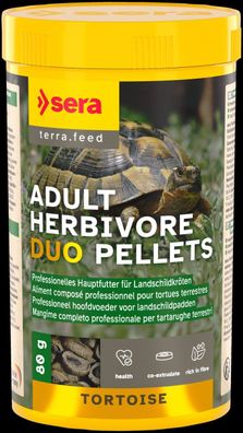 Sera Tortoise Adult Herbivore Duo Pellets - Landschildkröten Reptil 250ml 80g