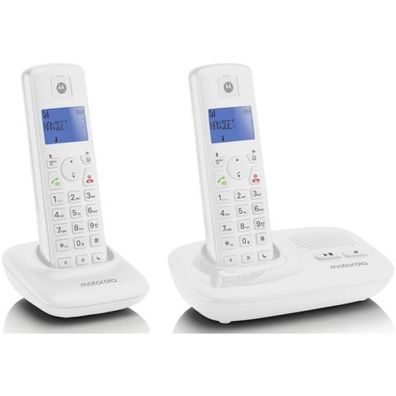 Motorola T412+ Digitales Schnurlostelefon (Duo, weiß) inkl. Anrufbeantworter