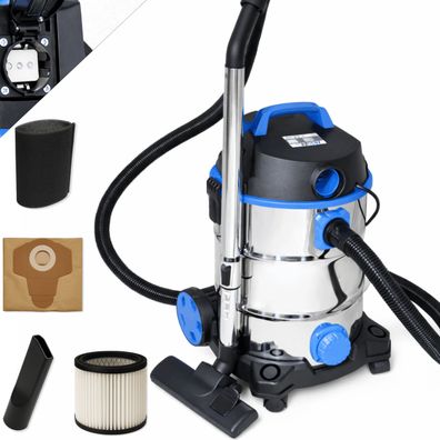 Industriestaubsauger Nass Trocken Staubsauger 1800W Industrie Sauger 30L blau