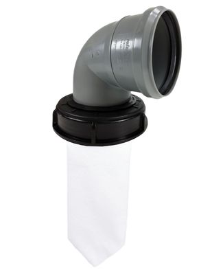 IBC Einlauffilter DN 150 Anschluss Bogen 89° DN 110 Filz