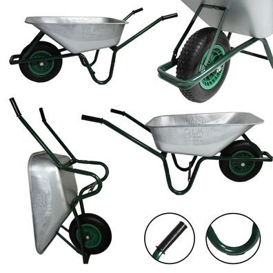 Schubkarre Bauschubkarre Gartenkarre Mulde verzinkt Kugellager 100 L 250 kg S4