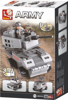 Panzerfahrzeug 3-in-1 - Konstruktionsspielzeug Sluban M38-B0537B