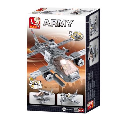 Kampfhubschrauber 3-in-1 - Konstruktionsspielzeug Sluban M38-B0537G