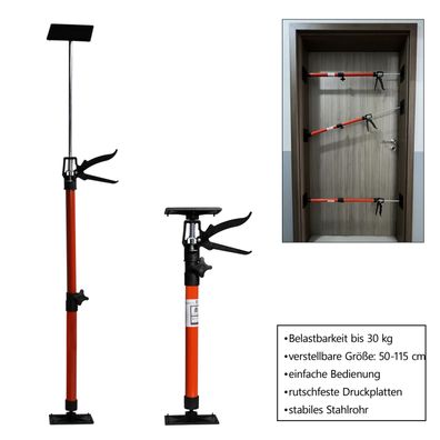 Türspanner Zargenspanner Türfutterstrebe Teleskop Stütze Spanner 50-115cm 2x rot