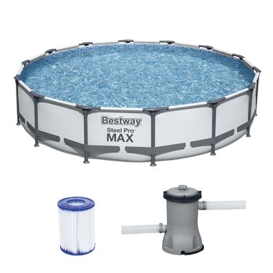 Bestway Swimmingpool Pool Gartenpool Schwimmbad Pumpe Set 427x84 cm 56595