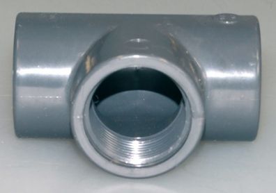 T-Stück 90°mit 3 x IG , 2“ aus PVC