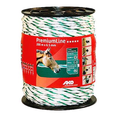 200 m Weidezaunseil Premium weiss-grün Weidezaun Elektrozaun Bruchlast 400 kg