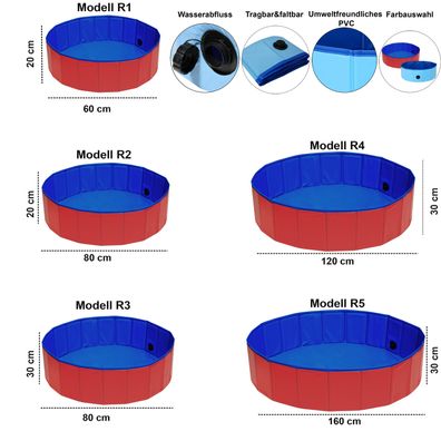 Kinderpool Planschbecken Pool Kinder Swimmingpool Baby faltbar Ø60/80/120/160cm