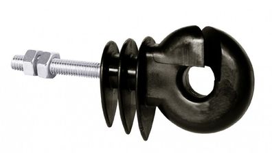 50 Stück Ringisolator metrisch Gewinde 30 x 6mm schwarz für Eck- und Torsysteme