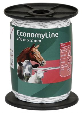 2 Stück 200 m EconomyLine Weidezaunlitze kreuzgewickelt höchste Zuverlässigkeit