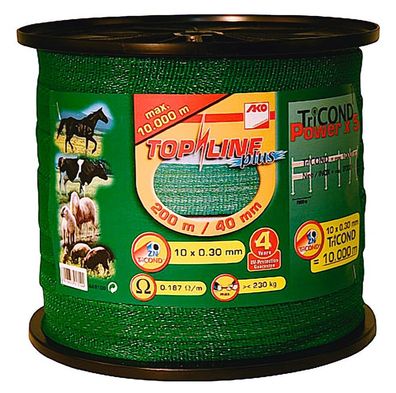 200 m Weidezaunband TopLine Plus Breite 40 mm Bruchlast 230 kg 10 x 0,30 mm Tricond