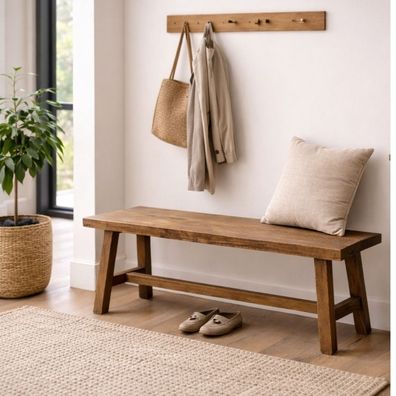 Teak Bank GEMI ca. L90cm Natural recyceltes Holz Holzbank Sitzbank Dekobank