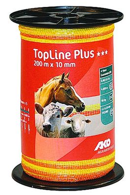 200 m Weidezaunband TopLine Plus Breite 10 mm Bruchlast 90 kg 4 x 0,30 mm