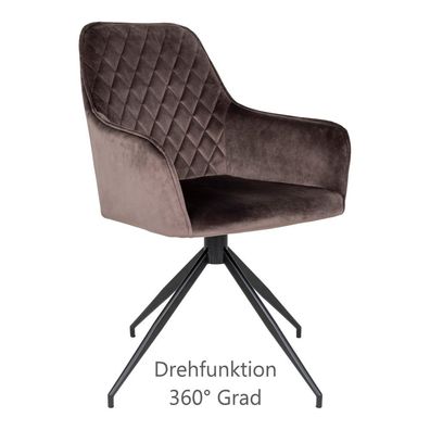 Moderner Drehstuhl BORA Esszimmerstuhl - Mushroom-Samt