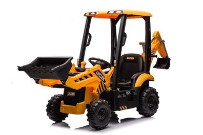 Elektro Kinder Traktor JCB 4 in 1 Bagger und Bulldozer 2x30W 12V/7Ah