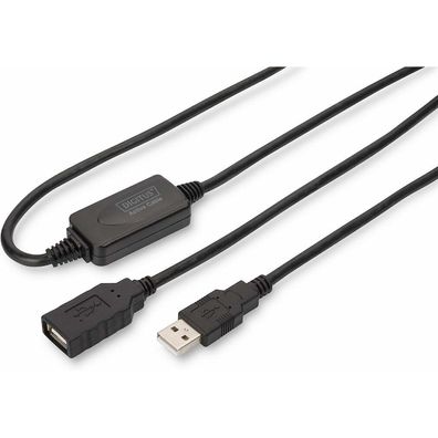 Digitus USB 2.0 Verlängerungskabel Aktiv Typ A -A St/Bu 15m